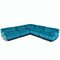 Fiandra Modular Corner Sofa in Blue Velvet by Vico Magistretti for Cassina, 1980s, Set of 5 4
