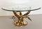 Vintage Coffee Table in Brass and Cut Glass by Willy Daro, 1970s 10