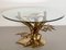 Vintage Coffee Table in Brass and Cut Glass by Willy Daro, 1970s 4