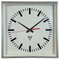 Industrial Grey Square Wall Clock from Pragotron, 1980s 1