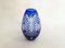 Small Vintage Vase in Cut Bohemian Crystal with Cobalt Blue, 1960s 1