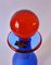 Satin Blue Murano Glass Bottle by Franco Moretti, 1990s, Image 3