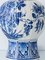 Large Blue and White Hand-Painted Table Lamp with New Terracotta Silk Lampshade from Royal Delft, 1948 6