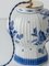 Vintage Blue and White Ceramic Table Lamps with New Pink Silk Lampshades from Royal Delft, 1980s, Set of 2 14