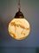 Art Deco Pendant Light in Speckled Satin Opaline, 1930s 10