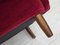 Poltrona in velluto rosso ciliegia con gambe in faggio, Danimarca, anni '60, Immagine 14