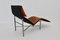 Swedish Cognac Leather Chaise Lounge by Tord Bjorklund, 1970s 7