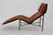 Swedish Cognac Leather Chaise Lounge by Tord Bjorklund, 1970s, Image 5