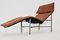 Swedish Cognac Leather Chaise Lounge by Tord Bjorklund, 1970s 2