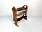Vintage Wood and Rattan Magazine Rack 2