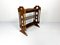 Vintage Wood and Rattan Magazine Rack 1