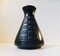Jarrón danés vintage de cerámica geométrica negra de Langeland, años 70, Imagen 1