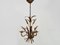 Vintage Wheat Ear Chandelier in Gilt Metal from Masca, 1970s 4