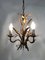 Vintage Wheat Ear Chandelier in Gilt Metal from Masca, 1970s 2