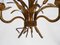 Vintage Wheat Ear Chandelier in Gilt Metal from Masca, 1970s 7