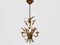 Vintage Wheat Ear Chandelier in Gilt Metal from Masca, 1970s 1