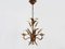 Vintage Wheat Ear Chandelier in Gilt Metal from Masca, 1970s 3