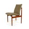 Vintage Dining Chairs in Teak and Fabric from Thereca, Set of 4 10