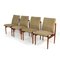 Vintage Dining Chairs in Teak and Fabric from Thereca, Set of 4 3