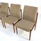 Vintage Dining Chairs in Teak and Fabric from Thereca, Set of 4 4