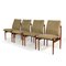 Vintage Dining Chairs in Teak and Fabric from Thereca, Set of 4, Image 2