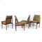 Vintage Dining Chairs in Teak and Fabric from Thereca, Set of 4 7