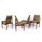 Vintage Dining Chairs in Teak and Fabric from Thereca, Set of 4, Image 7