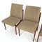 Vintage Dining Chairs in Teak and Fabric from Thereca, Set of 4, Image 5