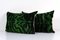 Green and Black Silk Velvet Cushion Covers with Zebra Patterns, Set of 2 2