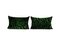 Green and Black Silk Velvet Cushion Covers with Zebra Patterns, Set of 2 1