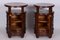 Czech Cubist Bedside Tables in Oak and Walnut, Polished, 1910s, Set of 2 3