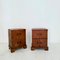 German Art Deco Night Cabinets in Walnut and Oak with Storage, 1920s, Set of 2 1