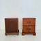 German Art Deco Night Cabinets in Walnut and Oak with Storage, 1920s, Set of 2, Image 13