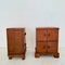 German Art Deco Night Cabinets in Walnut and Oak with Storage, 1920s, Set of 2 5