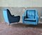 Mid-Century Armchairs in Blue Velvet, Italy, 1950s, Set of 2 3