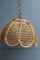 Bamboo, Straw and Brass Pendants, Italy, 1970s, Set of 2 3