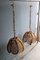 Bamboo, Straw and Brass Pendants, Italy, 1970s, Set of 2 2
