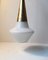Vintage Scandinavian Opaline Glass and Brass Pendant Lamp 2
