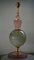 Mid-Century Style Round Pink and Green Murano Glass and Brass Table Lamp, 2000 4