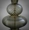 Mid-Century Style Round Smoky Murano Glass and Brass Table Lamp, 2000s 3