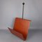 Italian Magazine Rack in Brown Leather and Metal from Porada, 1980s 4
