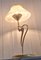 Vintage Tischlampe mit Messinggestell & Glasschirm von Fischer-Leuchten, 2000er 1