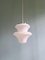 Large Art Deco Pendant Light in White Opaline, 1920s-1930s 11