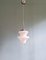 Large Art Deco Pendant Light in White Opaline, 1920s-1930s 5