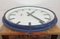 Industrial German Blue Factory Wall Clock from Burk, 1960s 14