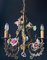 Antique Chandelier with Ceramic Roses, 1960s 10