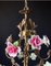 Antique Chandelier with Ceramic Roses, 1960s 8