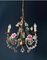 Antique Chandelier with Ceramic Roses, 1960s 6