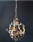 Antique Chandelier with Ceramic Roses, 1960s 3