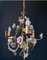 Antique Chandelier with Ceramic Roses, 1960s 5